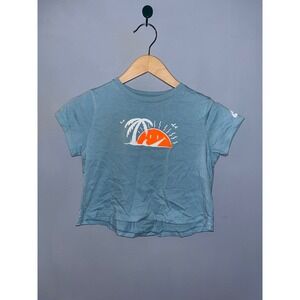 Nike The Nike Tee Graphic T-Shirt Palm Tree Sunset Blue Womens
